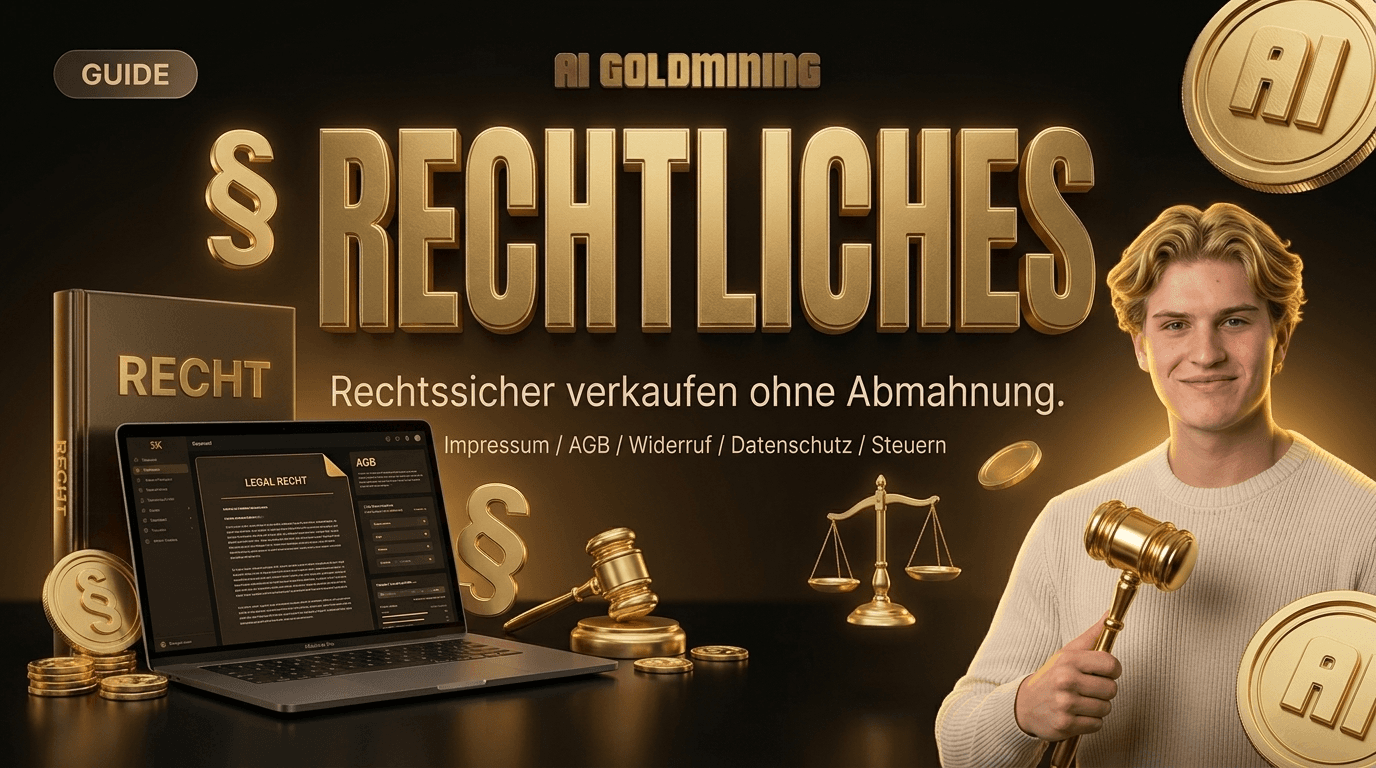 Cover für Rechtliches für digitale Produkte – Impressum, AGB, Widerruf, Datenschutz