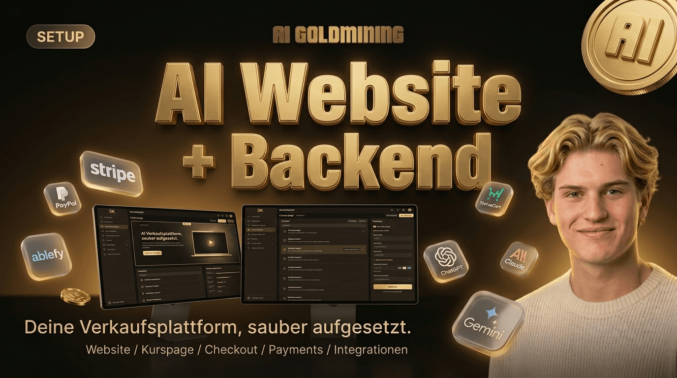 Cover für Website mit Kurspage im Backend – Eigene Webseite + Kursauslieferung